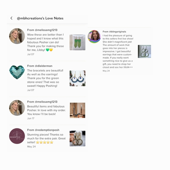 #2 HAND CRAFTED Earrings handcrafted handmade beaded hoop gold statement classic - Picture 8 of 8